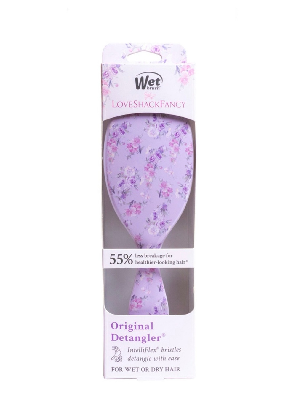 LoveShackFancy WetBrush Happy Thoughts Original Detangler Brush Hibiscus